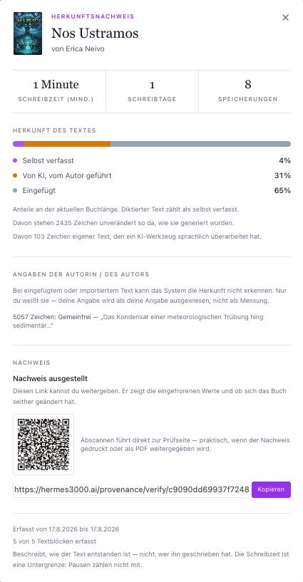 Herkunftsnachweis für dein Buch